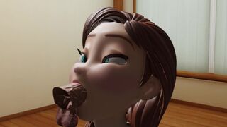 3D Anna from frozen blowjob (no sound)