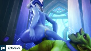 Draenei x Goblin Hard Fuck with Huge Dick Until Creampie