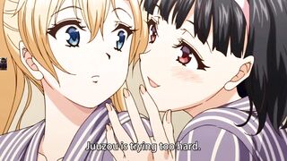 Two cute virgin lesbian shopkeepers with big boods and big ass with big dick hentai anime sex