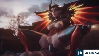 Mercy Devil Hard Fuck with Huge Dick Until Cum