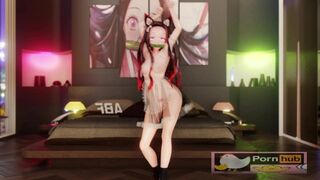 mmd r18 Sting Nezuko princess and the king 3d hentai