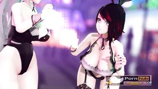 mmd r18 FUTA SEX DANCe ROKI Ruby x Wiess sex scene adult only 3d hentai