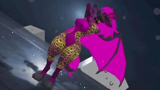 Your Sexy Hell Hound is waiting to dance for you. VRChat dancing world.