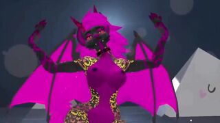 Your Sexy Hell Hound is waiting to dance for you. VRChat dancing world.