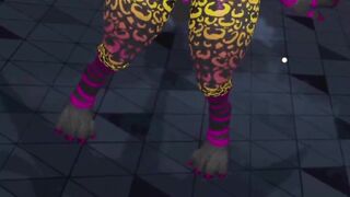 Your Sexy Hell Hound is waiting to dance for you. VRChat dancing world.