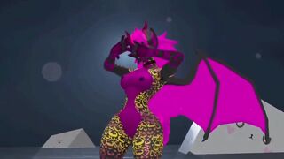 Your Sexy Hell Hound is waiting to dance for you. VRChat dancing world.