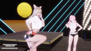 MMD GIRL CRUSH - Oppa, Do you Trust Me Sexy Kpop Dance Ahri Seraphine 4K Leauge Of Legends Hentai