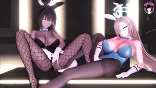 2 Cuties In Bunnysuit Play With Their Pussy (3D HENTAI)