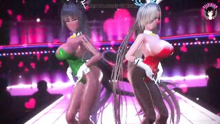 Phut Hon Dance in Bunnysuit + Cowgirl Sex (3D HENTAI)