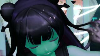 Kancolle Light Cruiser Demon Hentai Nude Dance Monster Girl MMD 3D Dark Green Body Color Edit Smixix