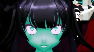 Kancolle Light Cruiser Demon Hentai Nude Dance Monster Girl MMD 3D Dark Green Body Color Edit Smixix