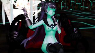 Kancolle Light Cruiser Demon Hentai Nude Dance Monster Girl MMD 3D Dark Green Body Color Edit Smixix