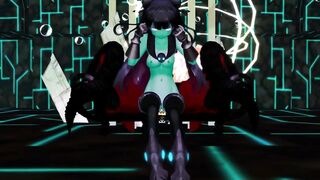 Kancolle Light Cruiser Demon Hentai Nude Dance Monster Girl MMD 3D Dark Green Body Color Edit Smixix