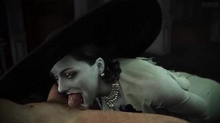 Alcina Dimitrescu gives Balls Deep Blowjob