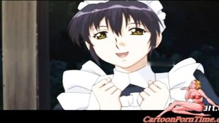 Maid Fingers Her Pussy In A Japanese Anime