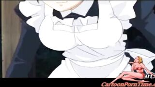 Maid Fingers Her Pussy In A Japanese Anime