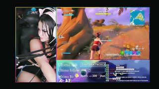 Chica gamer juega fortnite