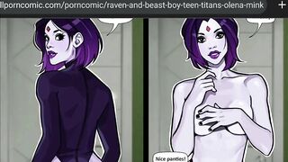 Adults teen titans Raven ask beast boy a hot massge that end up in a hard fuck