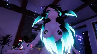 My GF rides me while we play VRCHAT (HOT MOANS)