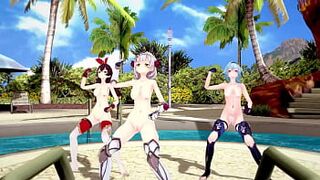 Genshin Impact: 【MMD Dance】Con Calma (Noelle, Amber, Eula).