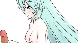 hatsune miku handjob