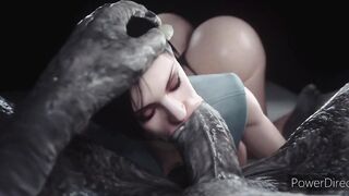 By IceDev ( girl gives great blowjob to monster and swallows a lot of cum)