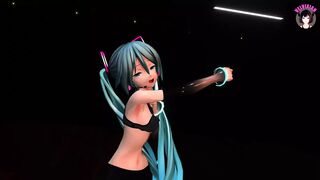 Hatsune Miku Dancing In Sexy Black Tight Clothes (3D HENTAI)