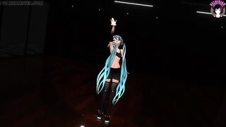 Hatsune Miku Dancing In Sexy Black Tight Clothes (3D HENTAI)