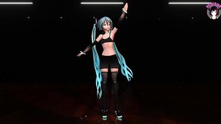 Hatsune Miku Dancing In Sexy Black Tight Clothes (3D HENTAI)