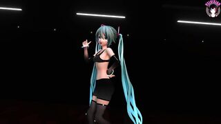 Hatsune Miku Dancing In Sexy Black Tight Clothes (3D HENTAI)