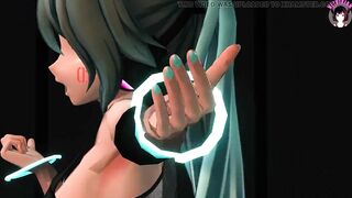 Hatsune Miku Dancing In Sexy Black Tight Clothes (3D HENTAI)