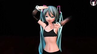 Hatsune Miku Dancing In Sexy Black Tight Clothes (3D HENTAI)