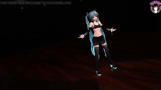 Hatsune Miku Dancing In Sexy Black Tight Clothes (3D HENTAI)