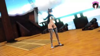 Huge Ass Cat Girl Dancing In Sexy Black Stockings (3D HENTAI)