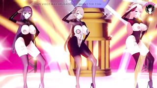 3 Sexy Girls Dancing (Ready To Take BBC)(3D HENTAI)