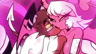 angel x oc x verosika FFM orgy bitch mommy hazbin hotel helluva boss femboy trap