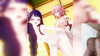 Genshin Impact Yae Miko Futanari Hentai Jerk Off