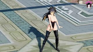 Big Tits Cat Girl Sexy Dance In Black (3D HENTAI)