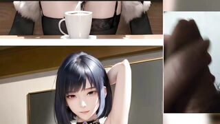 Genshin Impact - Yelan Lactation into Coffee Jerk off