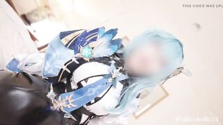 Aliceholic13 Genshin Impact Eula Lawrence Cosplay milking all your jizz with her thighs and snatch hentai video