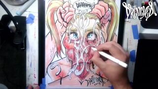 When She Manages to Fit Your Cock & Balls in Her Mouth at The Same Time - Cumshot Drawing Timelapse