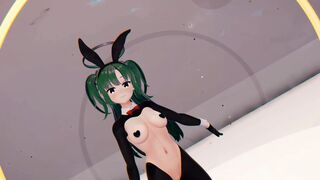 R-18 Blue Archive Yuuka - Teddy Bear - xButterflysMMD - Dark Green Hair Color Edit Smixix