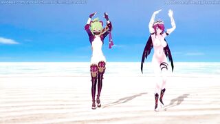 Genshin Impact: [MMD] Rockabye (Rosaria, Kuki Shinobu).