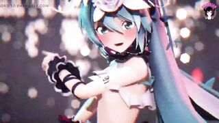 Cute Miku In Sexy Costume Dancing + Gradual Undressing (3D HENTAI)