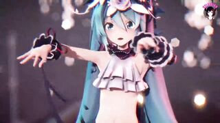 Cute Miku In Sexy Costume Dancing + Gradual Undressing (3D HENTAI)