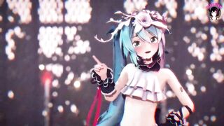 Cute Miku In Sexy Costume Dancing + Gradual Undressing (3D HENTAI)