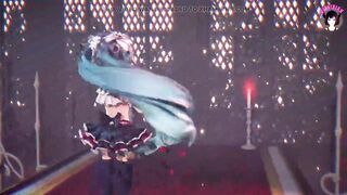 Cute Miku In Sexy Costume Dancing + Gradual Undressing (3D HENTAI)