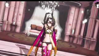 Cute Demon Queen Dancing + Gradual Undressing (3D HENTAI)