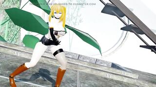 Mirai Akari Sex and Dance Hentai Vtuber Blonde Girl Big Boobs Mmd 3D Orange Boots Color Edit Smixix