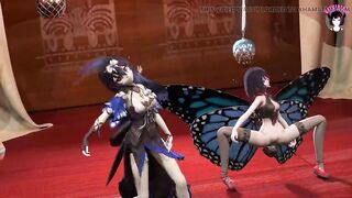 2 Sexy Girls Dancing + Sex With Insect (3D HENTAI)